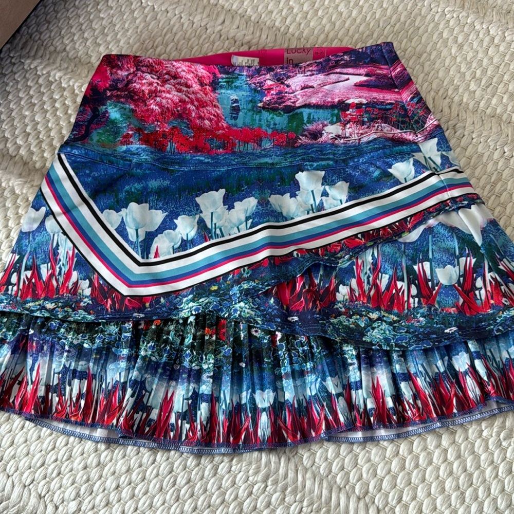 Lucky in Love Vibrant Landscape Skort